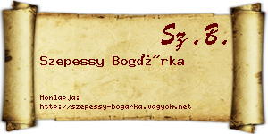 Szepessy Bogárka névjegykártya
